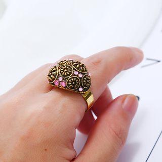 Retro Rhinestone Open Ring