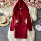 Zip-front Hooded Dress
