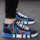 Patterned High Top Lace Up Sneakers