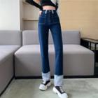 High-waist Pocket-detail Straight Leg Jeans