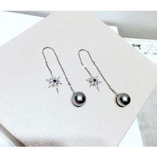 Rhinestone Star Threader Earring
