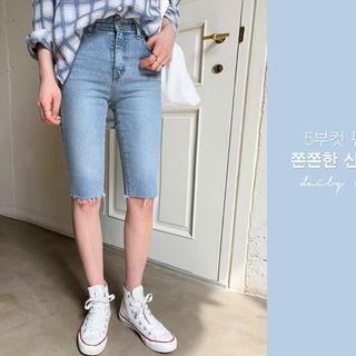 Washed Knee-leg Skinny Jeans
