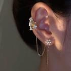 Rhinestone Butterfly Cuff Earring 1 Pc - Gold - One Size