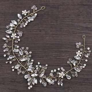 Wedding Rhinestone Headband Gold - One Size