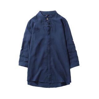 Mandarin Collar 3/4-sleeve Shirt