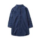 Mandarin Collar 3/4-sleeve Shirt
