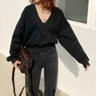 Faux Pearl Reversible Sweatshirt