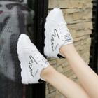 Platform Lace-up Lettering Sneakers