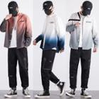 Set: Gradient Shirt + Sweatshirt + Straight-leg Pants
