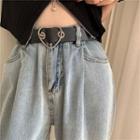 Heart Buckle Belt As Figure - One Size