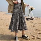 Pleated Checked Skirt