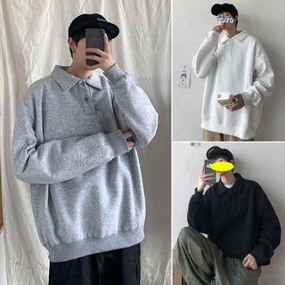Long-sleeve Polo Neck Sweatshirt