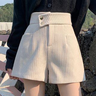 High-waist Wide Leg Corduroy Shorts