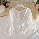 Chiffontrumpet-sleeved Light Coat