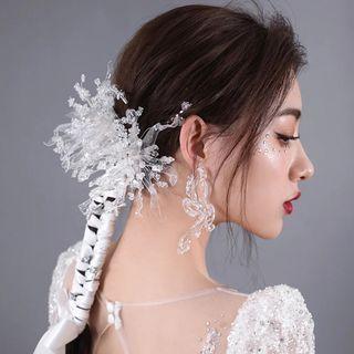 Bridal Beaded Floral Headpiece White - One Size