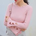 Heart Cut Out Knit Top
