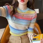 Striped Light Knit Top In 7 Colors