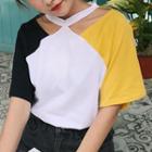 Short-sleeve Cutout Raglan T-shirt