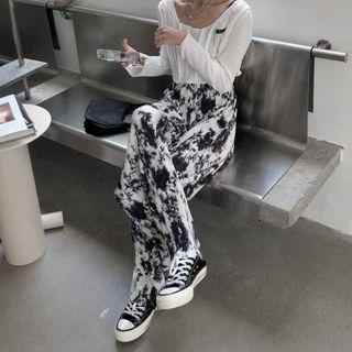 Splash-ink Wide-leg Pants