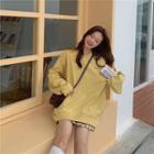 Printed Letter Long-sleeve Sweater Yellow - One Size