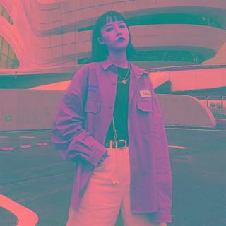 Lettering Embroidered Button-up Jacket