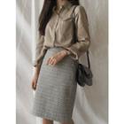 Slit-back Plaid H-line Skirt