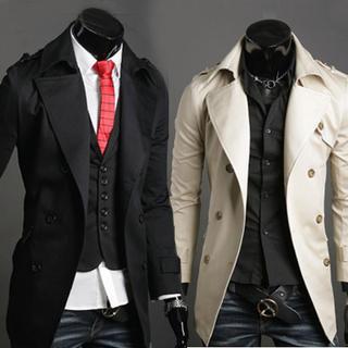 Epaulette-accent Double-breasted Trench Coat