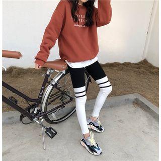 Printed Long-sleeve Pullover / Color Block Leggings