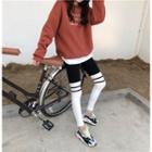 Printed Long-sleeve Pullover / Color Block Leggings