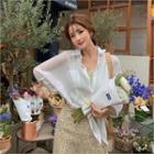 Tie-hem Sheer Coverup Shirt