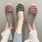 Striped Round-toe Flats