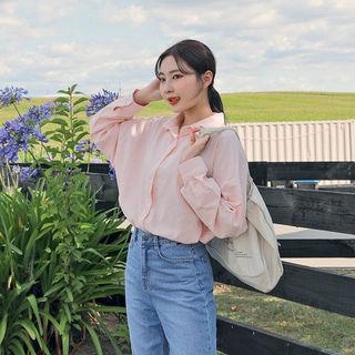 Pastel-color Oversized Cotton Shirt