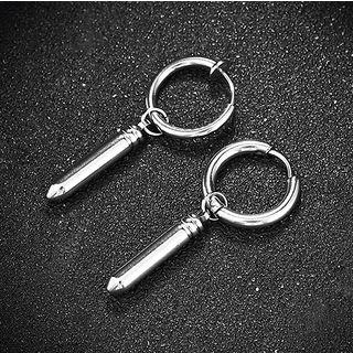 Bullet Hoop Earring / Bullet Clip-on Earring