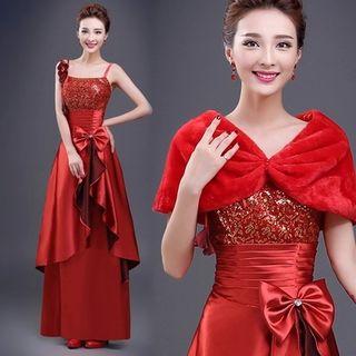 Sleeveless Bow A-line Evening Gown