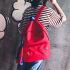 Colour Block Canvas Backpack With Pouch