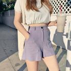 Pastel Color Linen Blend Shorts