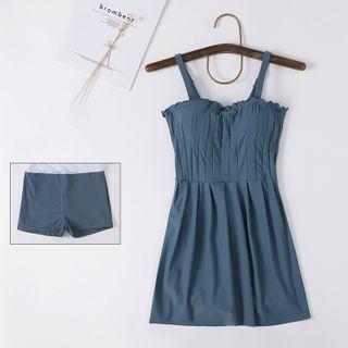 Sleeveless Frill Trim Swimsuit