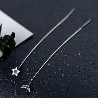S925 Sterling Silver Star Drop Non Matching Earring