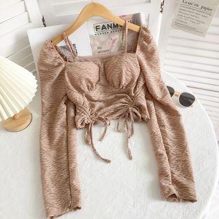 Padded Drawstring Blouse