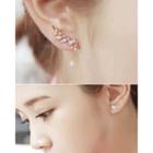 Leaf Rhinestone Stud Earrings