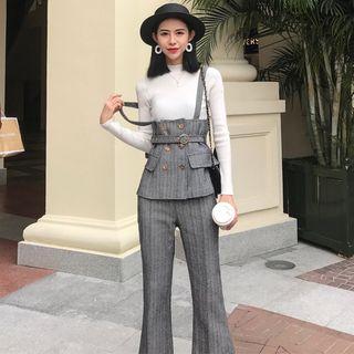 Set: Double-breasted Camisole Top + Wide Leg Pants