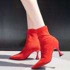 Kitten Heel Faux-suede Short Boots