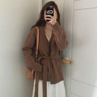Tie-waist Knit Cardigan