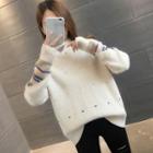 Mock-neck Color Panel Sweater