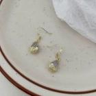 Rhinestone Alloy Drop Earring 01 - 1 Pair - Crystal - Earring - Gold - One Size