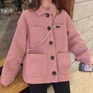 Pocket Detail Jacket Light Pink - One Size