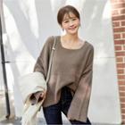 Square-neck Oversized Knit Top