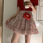 Cherry Print Mini A-line Skirt