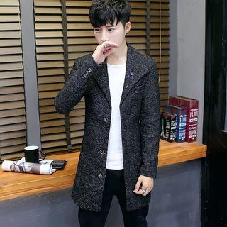Badge Melange Button Jacket