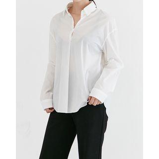 Collared Half-placket Cotton Top